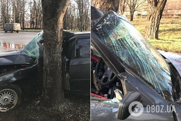 Авто 'всмятку': скользкая дорога спровоцировала серьезное ДТП в Кривом Роге