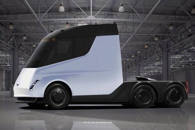 На трассе в США засняли электрический грузовик Tesla Semi