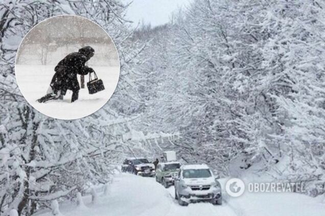 На Украину свалилась снежная буря: синоптики объявили штормовое предупреждение