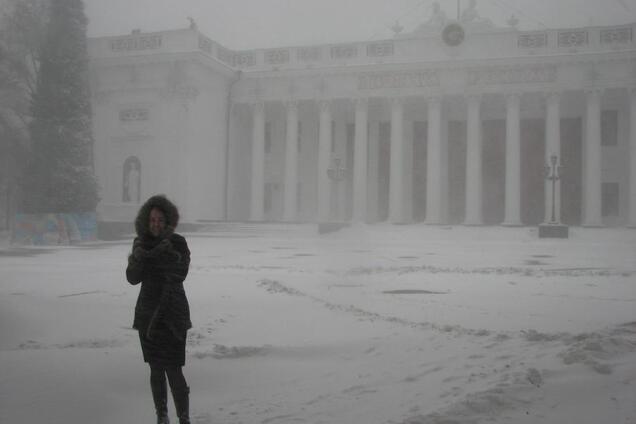 Снегопад в Одессе