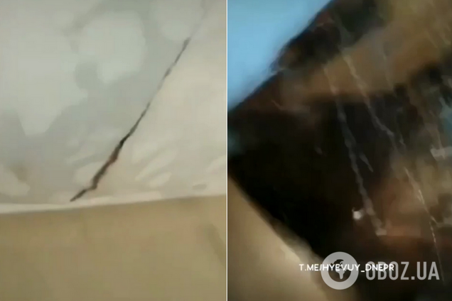 У гуртожитку Дніпра стеля обвалилася просто на студентів: відео НП