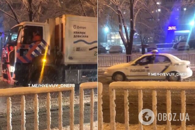 'Друг в біді не кине': мережу підірвав 'порятунок' авто поліції сміттєвозом у Дніпрі. Відео