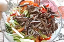 Салат м'ясний з овочами - Крок 7 Салат м'ясний з овочами - Крок 7