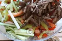 Салат м'ясний з овочами - Крок 6 Салат м'ясний з овочами - Крок 6