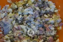 Салат оливье с колбасой - Шаг 8 Салат оливье с колбасой - Шаг 8