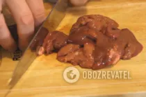 Теплый салат с печенью и грушей - Шаг 2 Теплый салат с печенью и грушей - Шаг 2