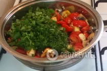 Теплый салат с грибами - Шаг 10 Теплый салат с грибами - Шаг 10