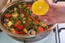 Теплый салат с грибами - Шаг 11 Теплый салат с грибами - Шаг 11
