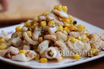 Салат с кальмарами и кукурузой - Шаг 8 Салат с кальмарами и кукурузой - Шаг 8