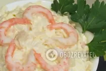 Салат с кальмарами и креветками - Шаг 9 Салат с кальмарами и креветками - Шаг 9