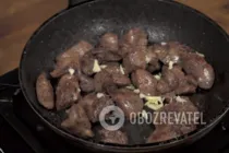 Теплый салат с печенью - Шаг 4 Теплый салат с печенью - Шаг 4