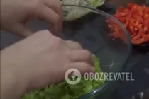 Теплый салат с морепродуктами - Шаг 8 Теплый салат с морепродуктами - Шаг 8