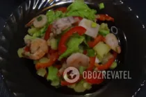 Теплый салат с морепродуктами - Шаг 14 Теплый салат с морепродуктами - Шаг 14