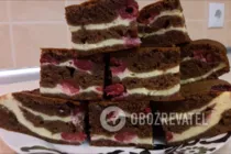Брауни с творогом и вишней - Шаг 8 Брауни с творогом и вишней - Шаг 8