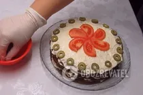 Печінковий торт з грибами - Крок 9 Печінковий торт з грибами - Крок 9