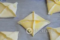 Хачапури из слоеного теста - Шаг 6 Хачапури из слоеного теста - Шаг 6