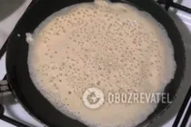 Заварные блины на кефире - Шаг 7 Заварные блины на кефире - Шаг 7