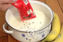 Гарячий молочний коктейль з бананами - Крок 2 Гарячий молочний коктейль з бананами - Крок 2