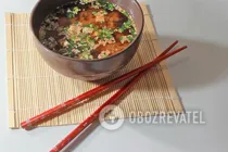 Мисо-суп с водорослями и кунжутом - Шаг 10 Мисо-суп с водорослями и кунжутом - Шаг 10