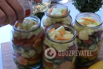 Овощной салат "Лето в банке" - Шаг 14 Овощной салат "Лето в банке" - Шаг 14