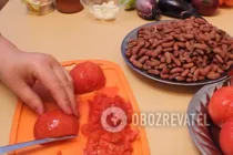 Грецький салат з квасолею і овочами - Крок 1 Грецький салат з квасолею і овочами - Крок 1
