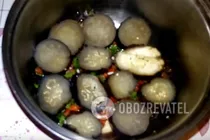 Мариновані баклажани з овочами і зеленню - Крок 5 Мариновані баклажани з овочами і зеленню - Крок 5
