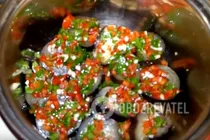 Мариновані баклажани з овочами і зеленню - Крок 6 Мариновані баклажани з овочами і зеленню - Крок 6