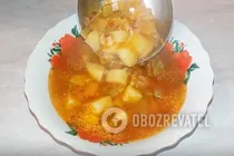 Рассольник с перловкой и томатной пастой - Шаг 7 Рассольник с перловкой и томатной пастой - Шаг 7