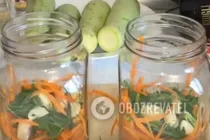 Маринованные кабачки с зеленью - Шаг 4 Маринованные кабачки с зеленью - Шаг 4