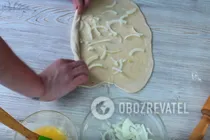 Катлама с луком на сковороде - Шаг 5 Катлама с луком на сковороде - Шаг 5