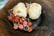 Цепеліни з фаршем і ковбасою - Крок 9 Цепеліни з фаршем і ковбасою - Крок 9