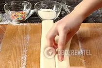 Слоеные ушки с шоколадом - Шаг 3 Слоеные ушки с шоколадом - Шаг 3