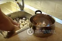 Мариновані гриби з гірчицею і часником - Крок 1 Мариновані гриби з гірчицею і часником - Крок 1