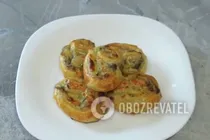 Ушки с сыром и зеленью - Шаг 10 Ушки с сыром и зеленью - Шаг 10