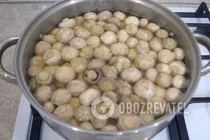 Маринованные шампиньоны с маслом и уксусом - Шаг 3 Маринованные шампиньоны с маслом и уксусом - Шаг 3