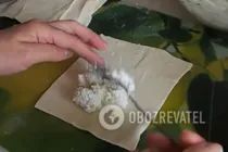 Листкові булочки з сиром - Крок 4 Листкові булочки з сиром - Крок 4