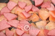Яєчня з ковбасою - Крок 5 Яєчня з ковбасою - Крок 5