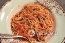 Паста с морепродуктами в томатном соусе - Шаг 7 Паста с морепродуктами в томатном соусе - Шаг 7
