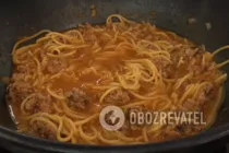 Спагетти с фрикадельками - Шаг 6 Спагетти с фрикадельками - Шаг 6