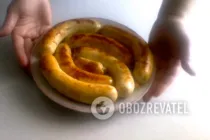 Домашняя куриная колбаса в кишке - Шаг 8 Домашняя куриная колбаса в кишке - Шаг 8