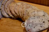 Домашня куряча ковбаса в харчовій плівці - Крок 8 Домашня куряча ковбаса в харчовій плівці - Крок 8