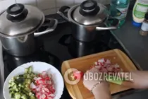 Окрошка на майонезе - Шаг 2 Окрошка на майонезе - Шаг 2