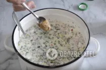 Окрошка с колбасой - Шаг 7 Окрошка с колбасой - Шаг 7