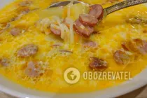 Суп с плавленым сыром и колбасой - Шаг 8 Суп с плавленым сыром и колбасой - Шаг 8