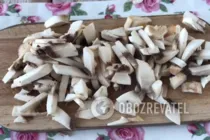 Салат с языком и грибами - Шаг 5 Салат с языком и грибами - Шаг 5