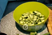 Салат с языком и огурцом - Шаг 4 Салат с языком и огурцом - Шаг 4