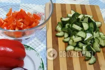 Греческий салат с фетой - Шаг 2 Греческий салат с фетой - Шаг 2