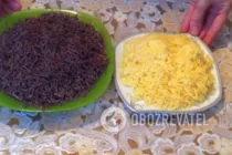 Салат с печенью и сыром - Шаг 2 Салат с печенью и сыром - Шаг 2