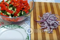 Греческий салат с фетой - Шаг 3 Греческий салат с фетой - Шаг 3