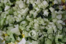 Оливье со свежим огурцом - Шаг 4 Оливье со свежим огурцом - Шаг 4